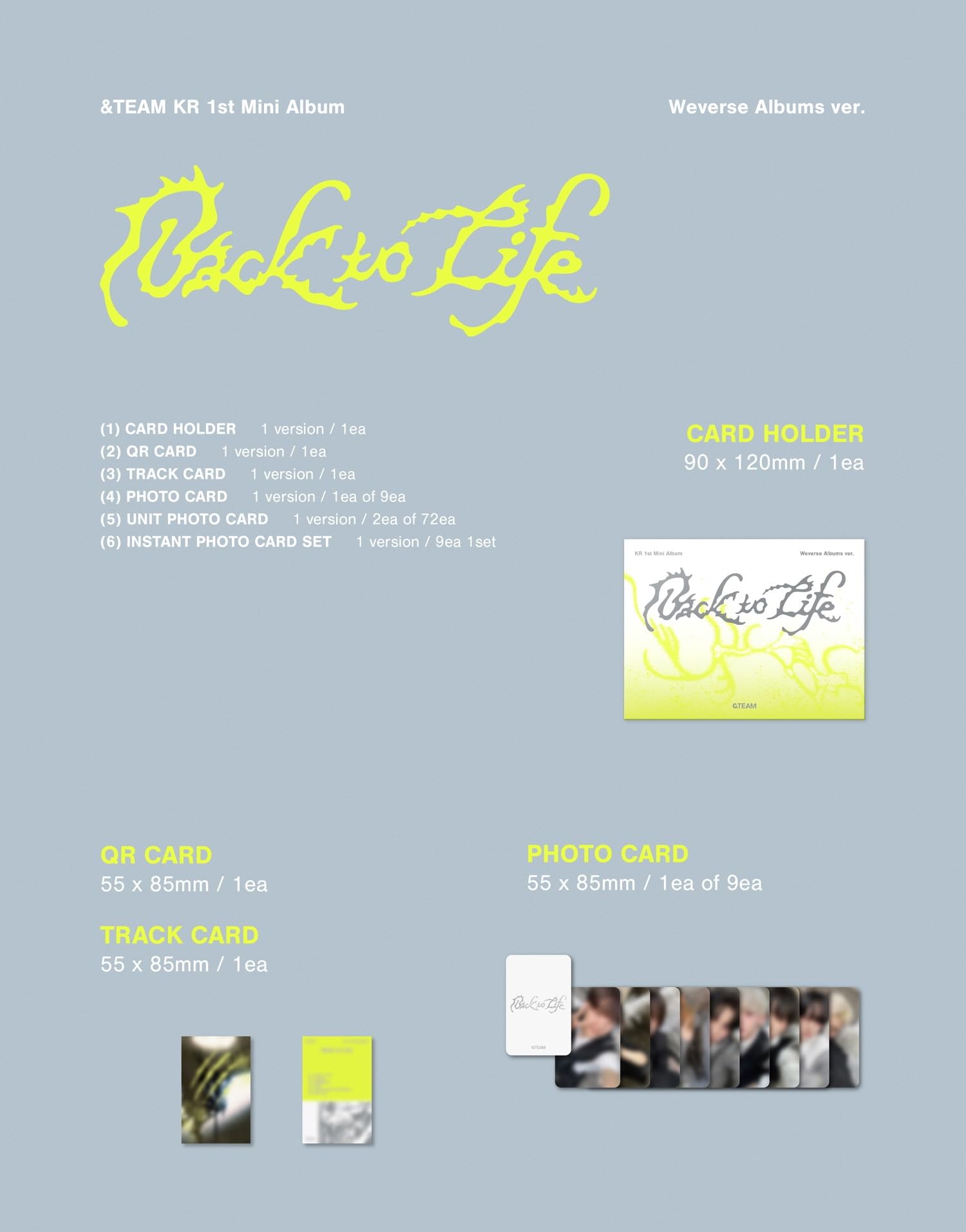 Amazon.com: &Team KR - 1st Mini Album Back to Life Photocard Box